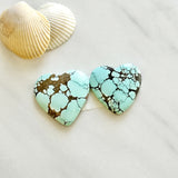 Large Faint Blue Heart Sand Hill Turquoise, Set of 2 Background