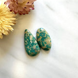 Large Sea Green Mixed Crescent Lake Variscite, Set of 2 Background