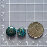 Small Deep Blue Round Ithaca Peak Turquoise, Set of 2 Dimensions