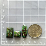 Medium Sea Green Mixed Bamboo Mountain Turquoise, Set of 3 Dimensions