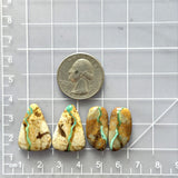 Large Sky Blue Mixed Royston Turquoise, Set of 4 Dimensions