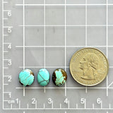 Small Faint Blue Mixed Yungai Turquoise, Set of 3 Dimensions