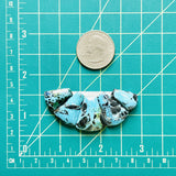 Medium Ocean Blue Petal Yungai Turquoise, Set of 5 Dimensions
