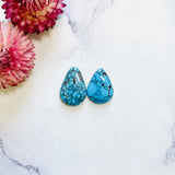 Large Sky Blue Teardrop Prince Egyptian Turquoise, Set of 2 Background