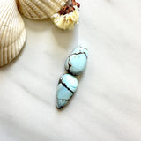 Small Faint Blue Teardrop Sand Hill Turquoise, Set of 2 Background