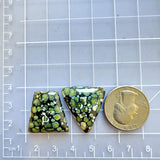 Large Bamboo Green Mixed Bamboo Mountain Turquoise, Set of 2 Dimensions