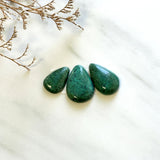 Medium Deep Green Teardrop Yungai Turquoise, Set of 3 Background
