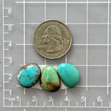 Small Sky Blue Mixed Tyrone Turquoise, Set of 3 Dimensions