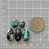 Small Sky Blue Mixed Blue Moon Turquoise, Set of 5 Dimensions