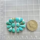 Small Sky Blue Mixed Royston Turquoise, Set of 14 Dimensions