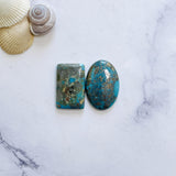 Large Ocean Blue Mixed Ithaca Peak Turquoise, Set of 2 Background