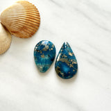 Large Ocean Blue Teardrop Ithaca Peak Turquoise, Set of 2 Background