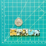 Medium Mixed Blue Mixed Turquoise, Set of 5 Dimensions
