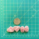 Medium Pink Mixed Rhodochrosite, Set of 4 Dimensions