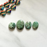 Small Sea Green Oval Treasure Mountain Turquoise, Set of 4 Background