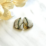 Large Deep Green Freeform Royston Turquoise, Set of 2 Background