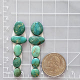 Small Sea Green Mixed Carico Lake Turquoise, Set of 10 Dimensions