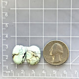 Small Faint Green Oval Crescent Lake Variscite, Set of 2 Dimensions