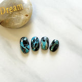 Large Sky Blue Oval Blue Moon Turquoise, Set of 4 Background