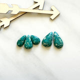 Small Deep Green Teardrop Fox Turquoise, Set of 6 Background