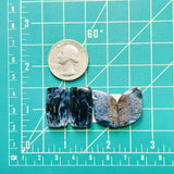 Medium Deep Blue Mixed Pietersite Quartz, Set of 4 Dimensions