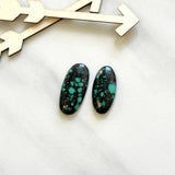 Large Bamboo Green Oval Bamboo Mountain Turquoise, Set of 2 Background