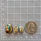 Medium Ocean Blue Oval Royston Turquoise, Set of 3 Dimensions