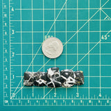 Small Black Barrel White Buffalo Dolomite, Set of 5 Dimensions