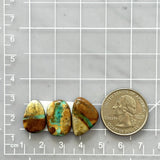 Medium Deep Green Mixed Royston Turquoise, Set of 3 Dimensions