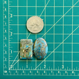 Large Ocean Blue Mixed Ithaca Peak Turquoise, Set of 2 Dimensions