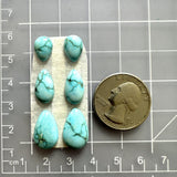 Small Sky Blue Teardrop Yungai Turquoise, Set of 6 Dimensions