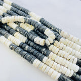 Mixed White Buffalo Dolomite Heishi Beads