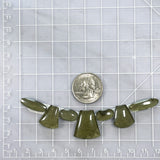 Small Swamp Green Mixed Rosarita, Set of 7 Dimensions