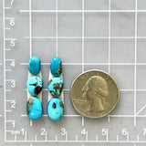 Small Sky Blue Mixed Paiute Turquoise, Set of 6 Dimensions