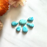 Small Sky Blue Mixed Kingman Turquoise, Set of 6 Background
