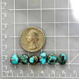 Small Sky Blue Mixed Sonora Turquoise, Set of 6 Dimensions