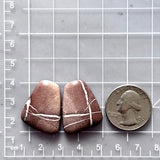 Large Red Freeform White Buffalo Dolomite, Set of 2 Dimensions