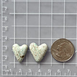 Medium Faint Blue Heart Sand Hill Turquoise, Set of 2 Dimensions