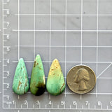 Large Mint Green Teardrop Crescent Lake Variscite, Set of 3 Dimensions