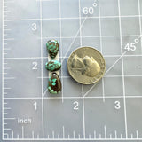 Small Bamboo Green Teardrop Bamboo Mountain Turquoise, Set of 3 Dimensions