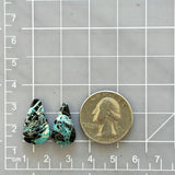 Small Ocean Blue Teardrop Blue Moon Turquoise, Set of 2 Dimensions