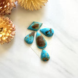 Small Ocean Blue Mixed Royston Turquoise, Set of 5 Background