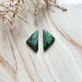 Large Ocean Blue Triangle Crescent Lake Variscite, Set of 2 Background