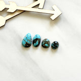 Small Sky Blue Mixed Blue Moon Turquoise, Set of 4 Background