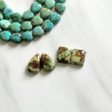 Medium Lime Green Mixed Treasure Mountain Turquoise, Set of 4 Background