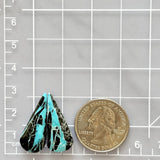 Large Sky Blue Teardrop Yungai Turquoise, Set of 2 Dimensions