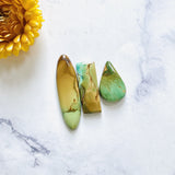 Large Sea Green Mixed Crescent Lake Variscite, Set of 3 Background