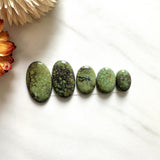 Medium Bamboo Green Oval Bamboo Mountain Turquoise, Set of 5 Background