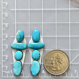 Small Sky Blue Mixed Kingman Turquoise, Set of 8 Dimensions
