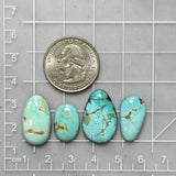 Small Sky Blue Mixed Number 8 Turquoise, Set of 4 Dimensions